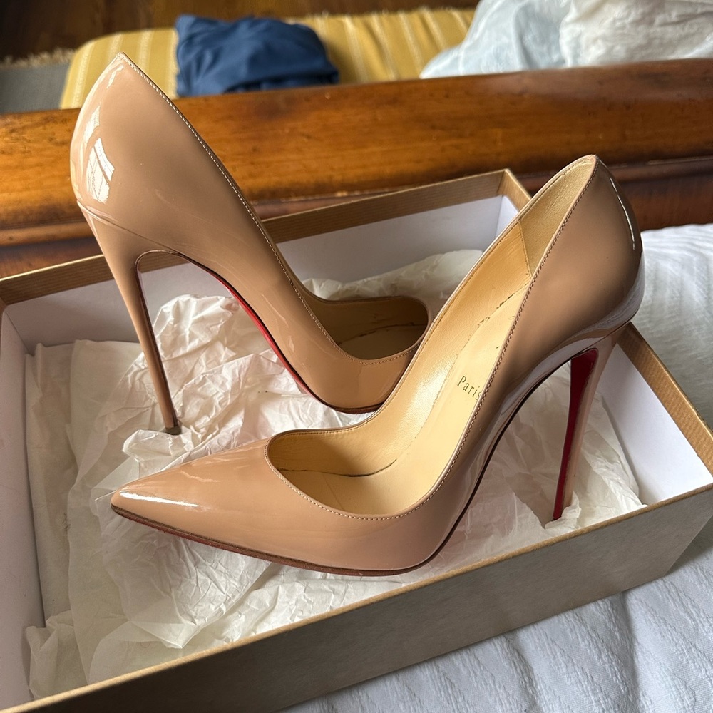 Christian Louboutin So Kate Nude 120 mm heel with sole protector
